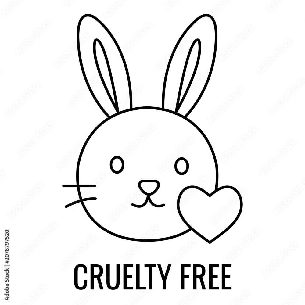 Fototapeta premium Cruelty Free Line Icon With Editable Stroke