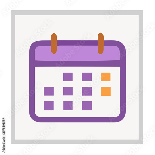 Purple calendar icon for scheduling and time management
