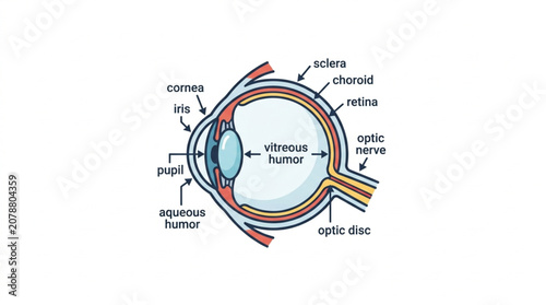 Photos Detailed Diagram of the Human Eye Anatomy and Structure.