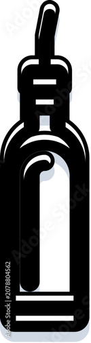 Φωτογραφία Glass cruet bottle with pour spout for oil or vinegar, minimalist line art icon