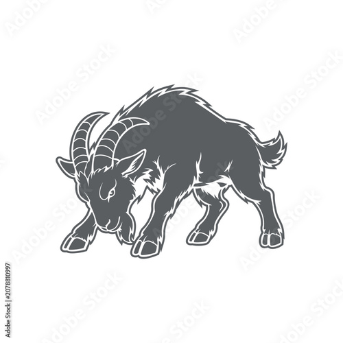 Illustration of a White Goat vector design templates simple