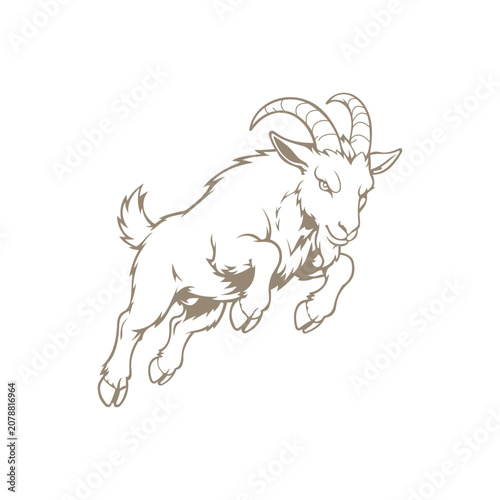 Illustration of a White Goat vector design templates simple