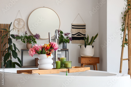 Interior of light bathroom ...