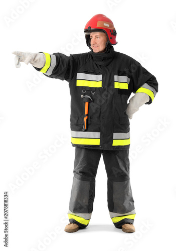 Mature male firefighter iso...