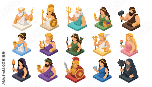 Konstfotografi Greek Gods And Goddesses Statues.
