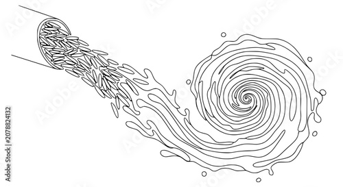 Canvas Print Swirling Vortex from Pipe