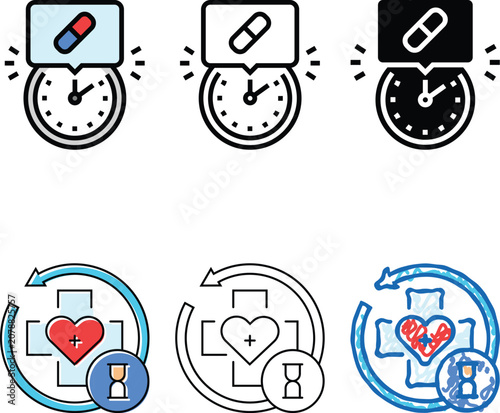 Φωτογραφία medication schedule variants cancer treatment color icon vector
