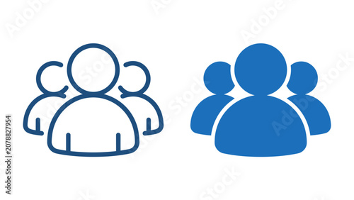 Canvastavla Group Iconography: A visual representation of a group or community, depicted through stylized human figures in both outline and solid blue forms