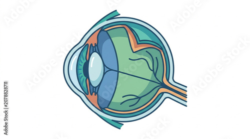 Quadro su tela Detailed illustration of the human eye anatomy cross section.