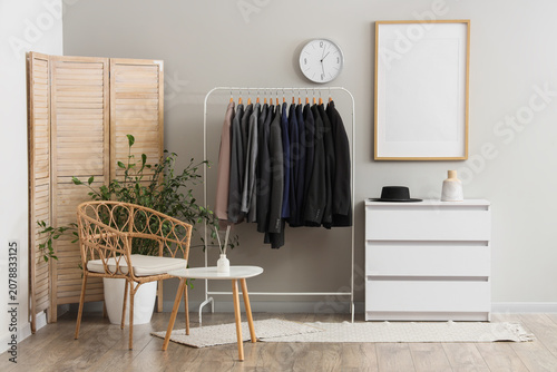 Rack with different stylish...