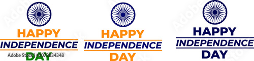 Indian independence day greeting cards vector set