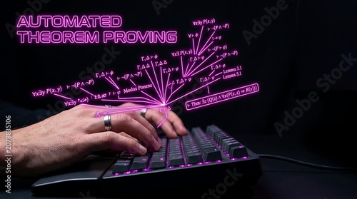 Automated Theorem Proving Concept with Hand Typing on Keyboard.