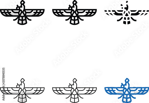 Photos zoroastrianism religion color icon vector