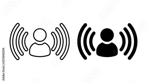Bild auf Leinwand Person Icon with Signal Waves