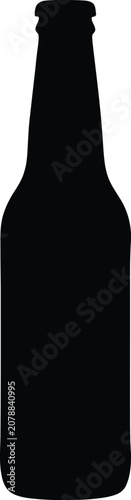 Vector silhouette of a bottle black outline on white background vector silhouette bottle