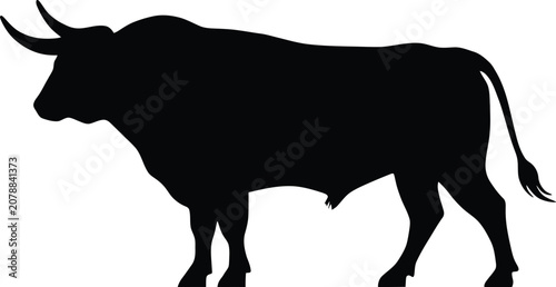Vector silhouette of a bull black bull silhouette vector graphics