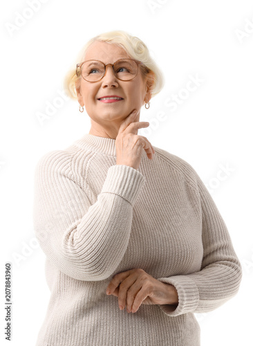 Senior woman in eyeglasses ...