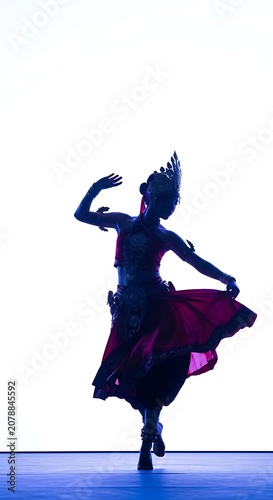 Silhouette of a Dancer Performing Artistic Movement.