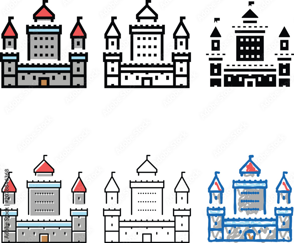 Obraz premium kingdom fairy tale color icon vector. kingdom fairy tale sign. isolated symbol modern