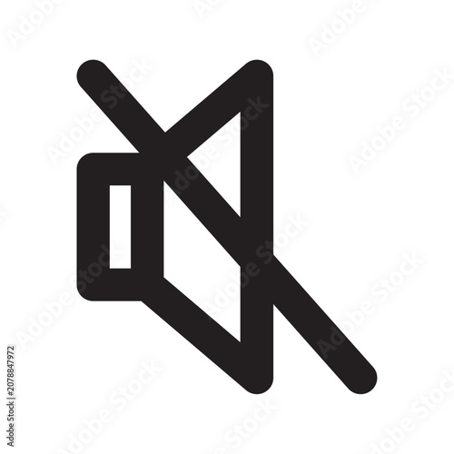 Muted speaker icon on a white background a symbol for silence or volume control