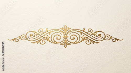 Elegant Gold Filigree Design on Cream Background