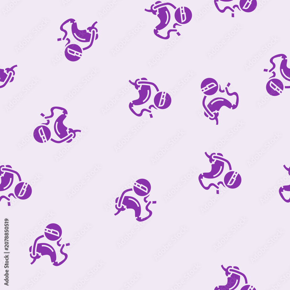 Fototapeta premium gastric bypass surgery vector glyph seamless pattern gastric bypass surgery sign illustration