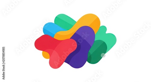 Vibrant colorful abstract shapes design.