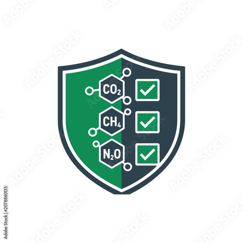 Greenhouse Gas Reporting Shield Icon
