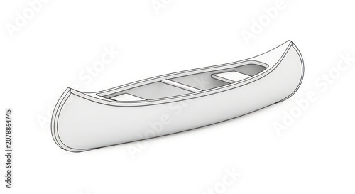 Canoe boat isolated on white background.