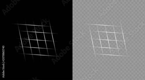 Light effect grid overlay with transparent background for graphic design