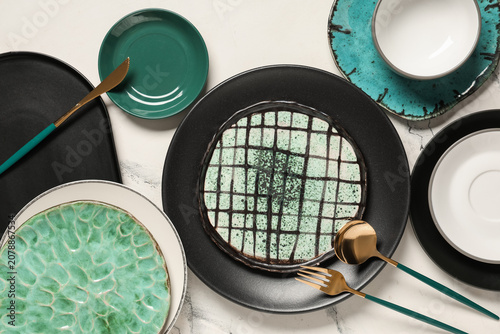 Different clean plates with...