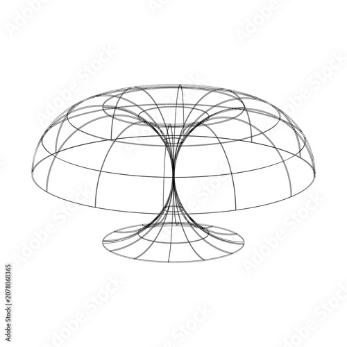 3D wireframe minimal surface elegant catenoid shape with curved symmetry, perfect for mathematical visualization, physics modeling