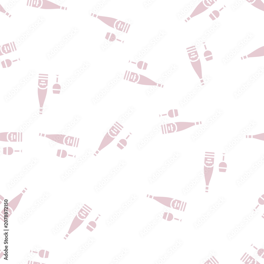 Fototapeta premium rieslin white wine vector glyph seamless pattern rieslin white wine sign illustration