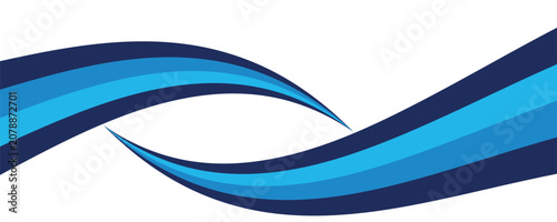 templat spanduk gelombang biru. Desain Vektor Ilustrasi abstrak modern, terisolasi pada latar belakang putih.