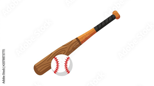 Tableau sur toile Baseball Bat and Ball Equipment for Sports.