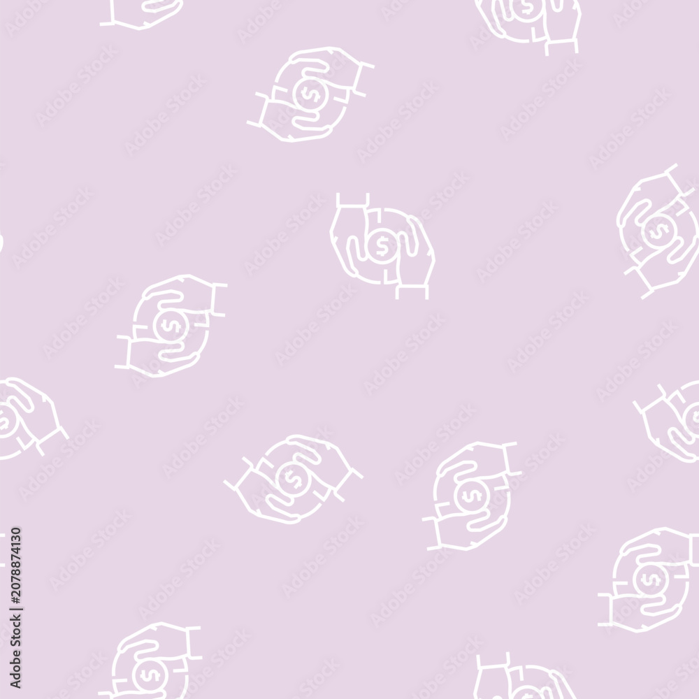Obraz premium investor money vector line seamless pattern investor money sign illustration