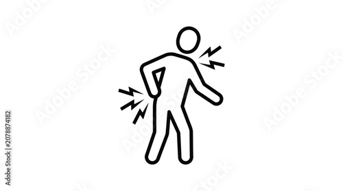 Photography Human Figure Experiencing Back Pain Linear Silhouette