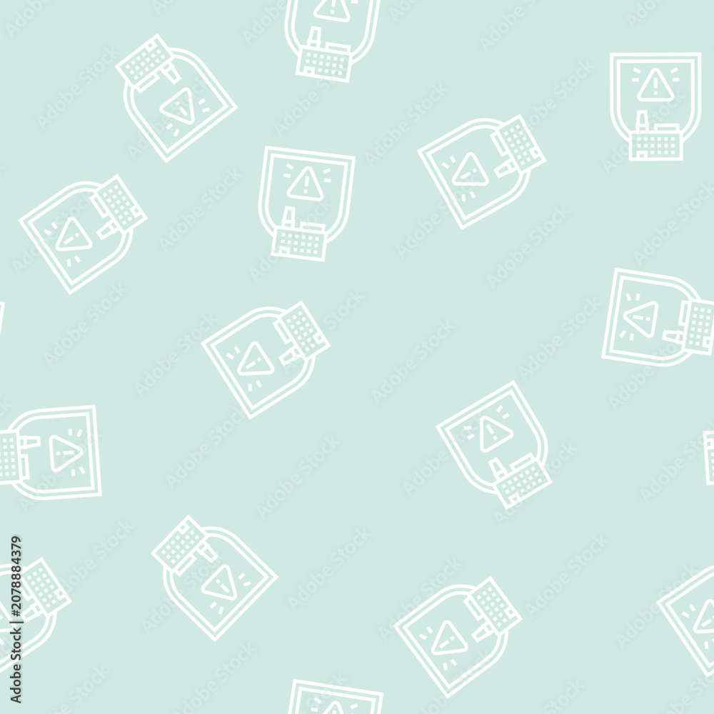 Fototapeta premium special hazardous environments vector line seamless pattern special hazardous environments sign illustration