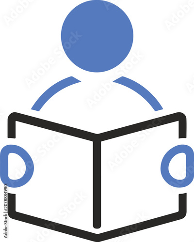 Person Reading Book Colored Icon