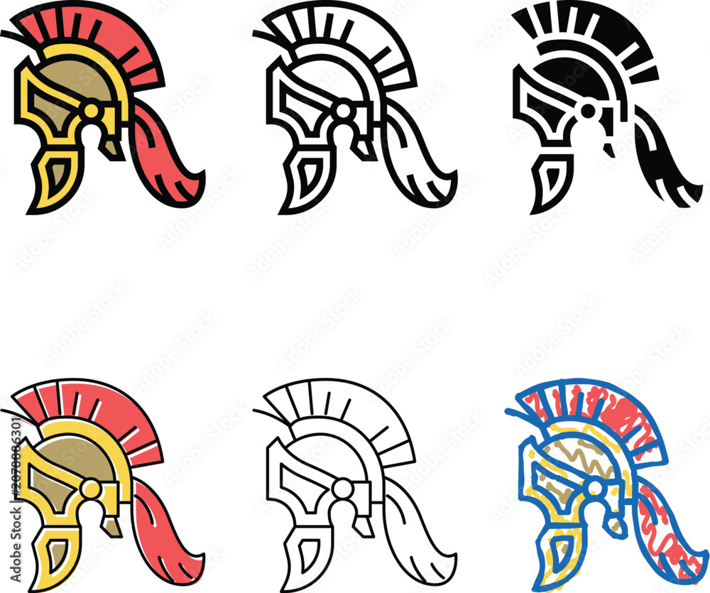 Obraz premium legionary helmet ancient rome color icon vector. clean legionary helmet ancient rome sign. isolated symbol