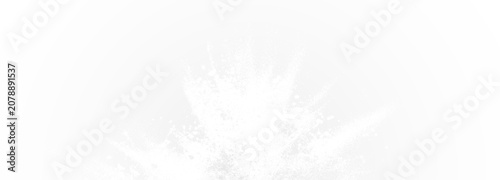 Fotografia Dynamic explosion of white powder with flying dust particles and a realistic splash effect, isolated on a transparent background