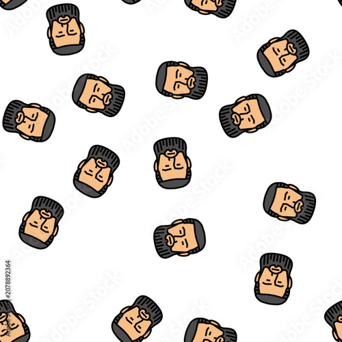 Photos garibaldi beard hair style vector seamless pattern garibaldi beard hair style si