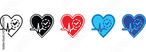 Cuadro en lienzo Normal Pulse Rate banner web icon line outline color vector illustration