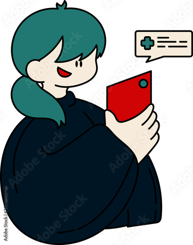 Woman Using Mobile Phone for Medical Consultation
