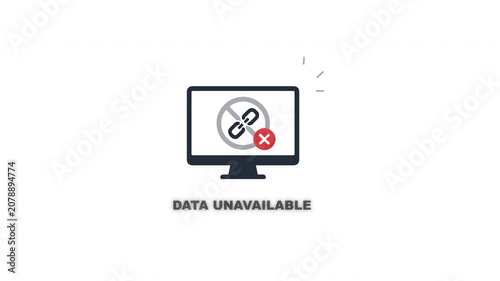 Broken Link Connection Error Data Unavailable Icon Animation 4K