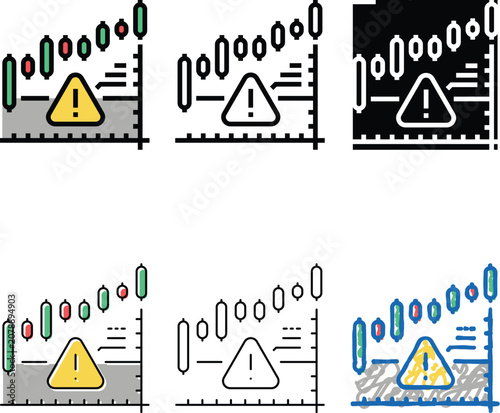 Canvas Print stagflation online market color icon vector