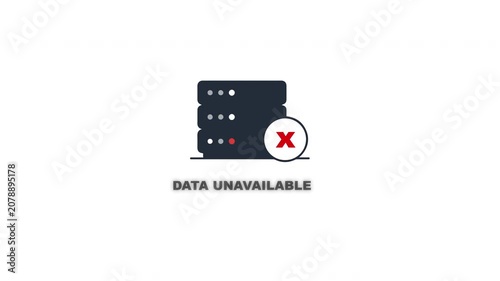 Server Error Data Unavailable Icon Animation White Background 4K