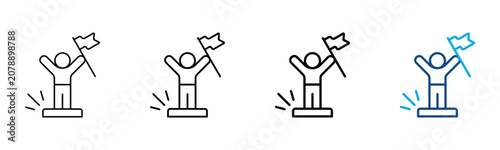 Fotografie Success Icon Different Style Outline Collection Set Vector Illustration
