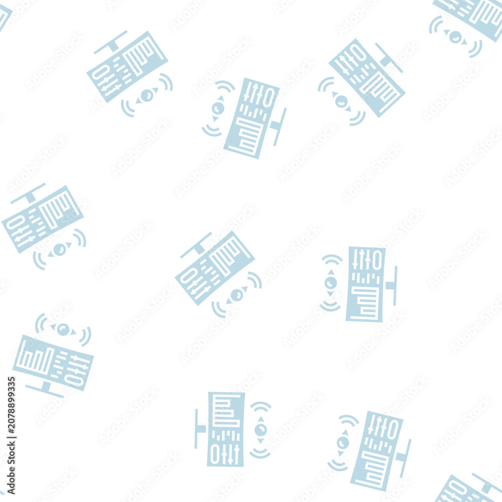 Fototapeta premium monitoring system vector glyph seamless pattern monitoring system sign illustration