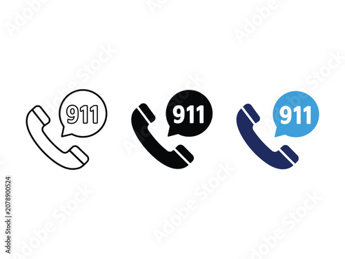 Schilderij op canvas 911 call icon